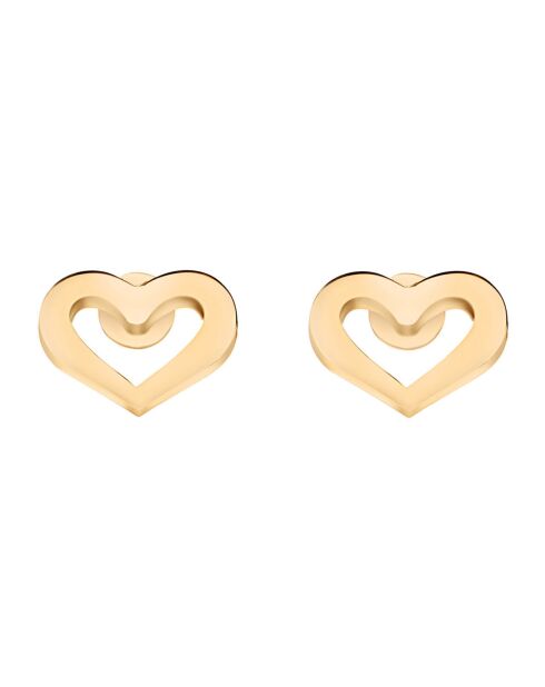 Boucles d'Oreilles Coeurs en Argent doré