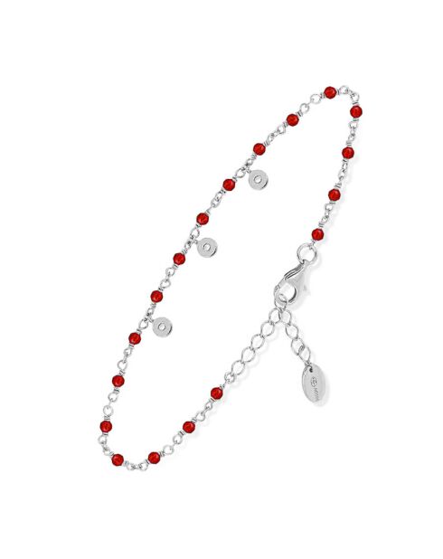 Bracelet en Argent & Onyx rouge