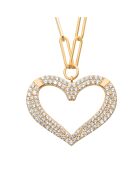 Collier Coeur en Argent doré & Oxyde de Zirconium