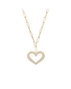 Collier Coeur en Argent doré & Oxyde de Zirconium