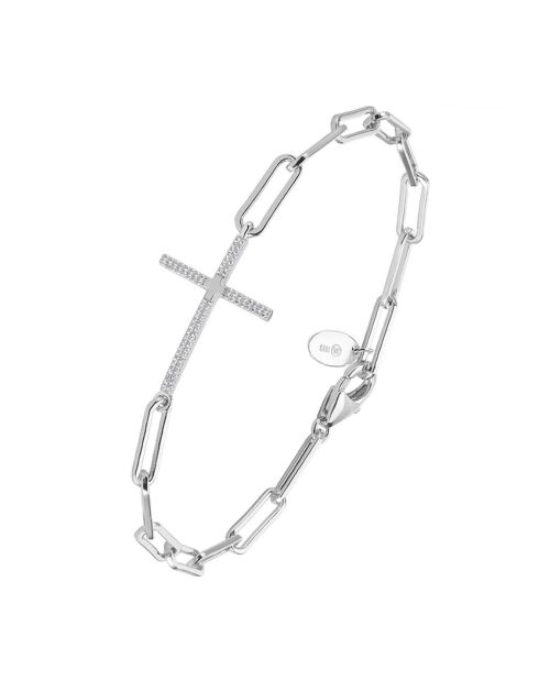 Bracelet Croix en Argent & Oxyde de Zirconium