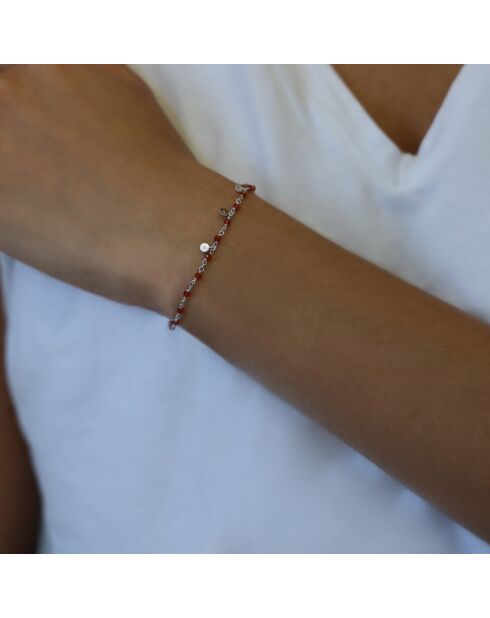 Bracelet en Argent & Onyx rouge