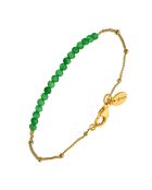 Bracelet Perles en Argent doré & Onyx vert