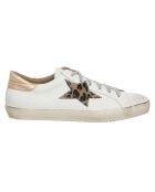 Sneakers en Cuir Olivia blanc/léopard/rose doré