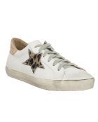Sneakers en Cuir Olivia blanc/léopard/rose doré