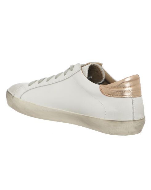 Sneakers en Cuir Olivia blanc/léopard/rose doré