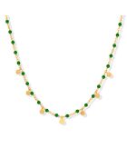 Collier Pampilles en Argent doré & Onyx vert