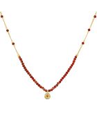 Collier Pampille en Argent doré & Onyx rouge
