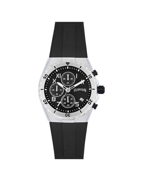 Montre Homme en Silicone Chronographe noire