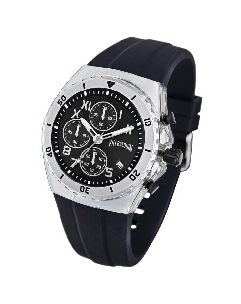 Montre Homme en Silicone Chronographe noire