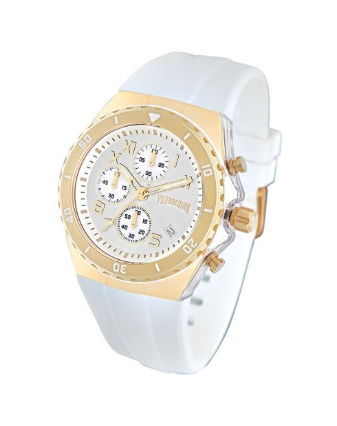 Montre Homme en Silicone Chronographe blanche