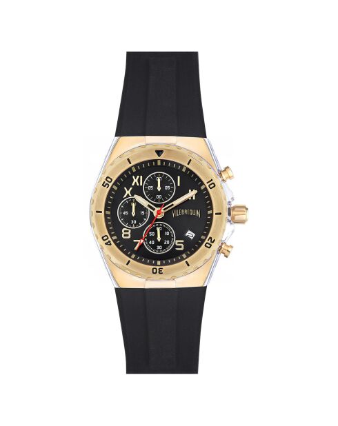 Montre Homme en Silicone Chronographe noire