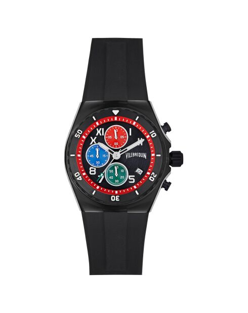 Montre Homme en Silicone Chronographe noire