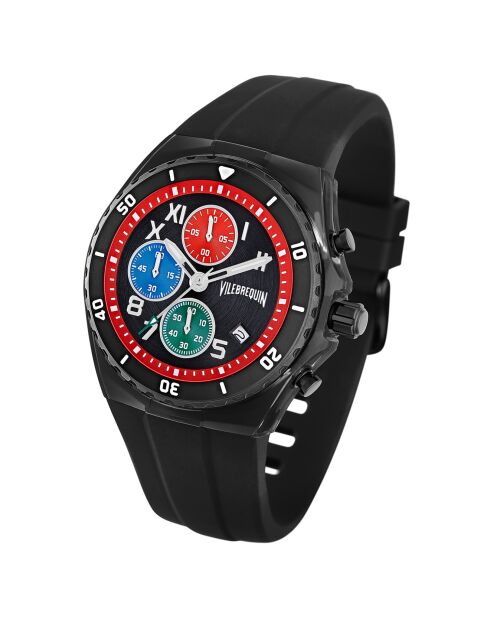 Montre Homme en Silicone Chronographe noire