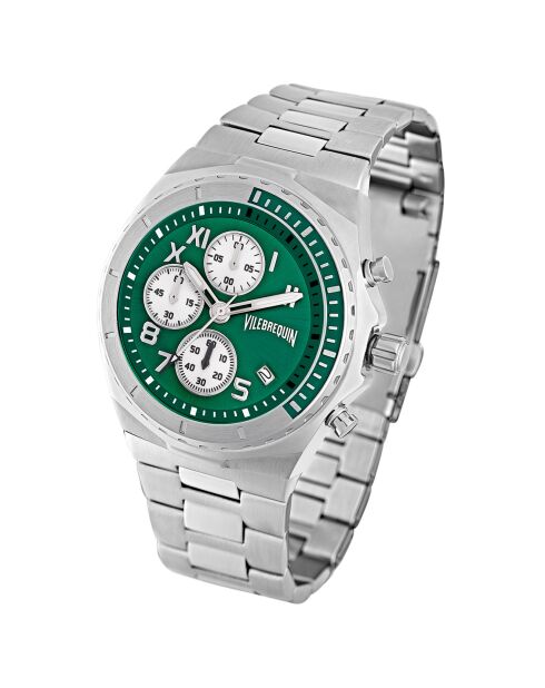 Montre Homme en Acier Chronographe argentée