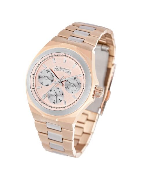 Montre Femme en Acier Chronographe rose doré