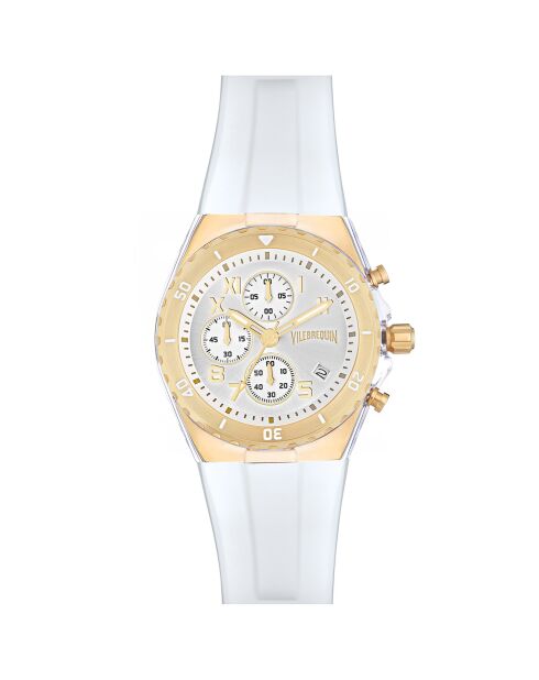 Montre Homme en Silicone Chronographe blanche
