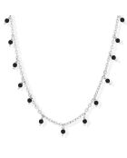 Collier Petites Gouttes en Argent & Spinelle noire