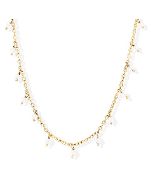Collier Petites Gouttes en Argent doré & Pierre de Lune