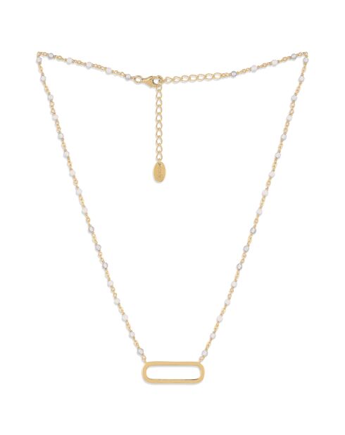 Collier Lingot en Argent doré & Pierre de Lune