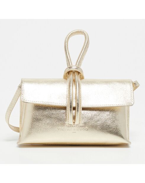 Emy Handtasche aus goldfarbenem Leder - 22x11x5 cm