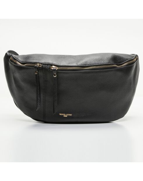 Borsa a tracolla Alia in pelle nera - 46x23x13 cm
