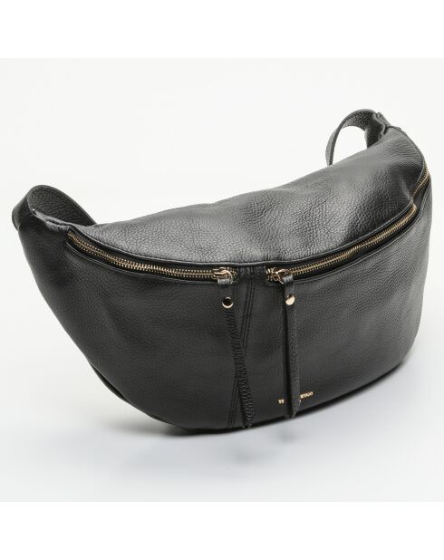 Alia schwarze Schultertasche aus Leder - 46x23x13 cm