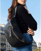 Alia schwarze Schultertasche aus Leder - 46x23x13 cm