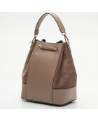 Sac à main en Cuir Livy taupe - 21.5x27x15 cm