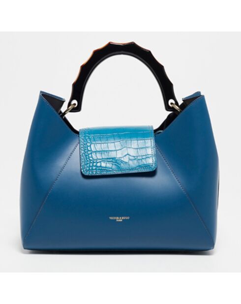 Ana Handtasche aus Leder, 35 x 27 x 13,5 cm, Marineblau