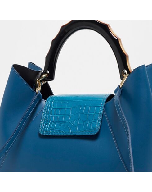Ana Handtasche aus Leder, 35 x 27 x 13,5 cm, Marineblau