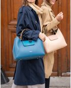 Ana Handtasche aus Leder, 35 x 27 x 13,5 cm, Marineblau