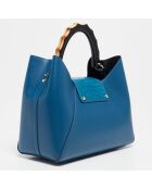 Ana Handtasche aus Leder, 35 x 27 x 13,5 cm, Marineblau