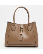 Beryn Handtasche aus taupefarbenem Leder - 31x22x11,5 cm