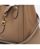 Beryn Handtasche aus taupefarbenem Leder - 31x22x11,5 cm
