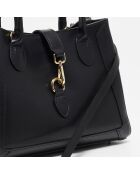 Beryn schwarze Lederhandtasche - 31x22x11,5 cm