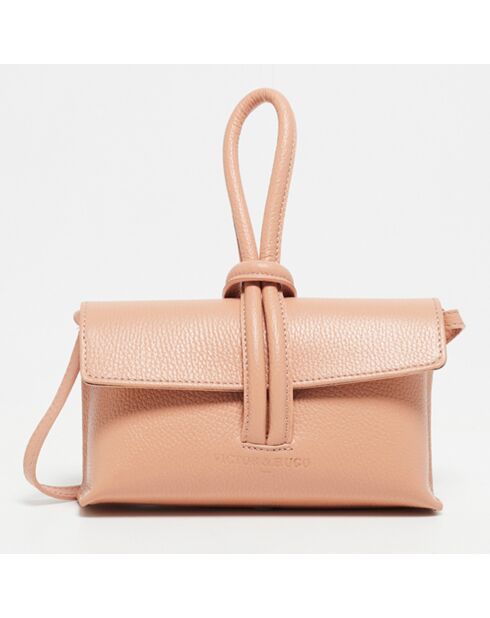 Sac à main en Cuir Emy nude - 22x11x5 cm