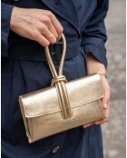 Sac à main en Cuir Emy doré - 22x11x5 cm