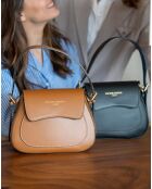 Sac porté épaule en Cuir Laura camel - 23x18x9 cm