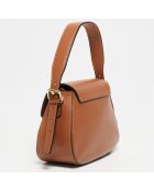 Sac porté épaule en Cuir Laura camel - 23x18x9 cm