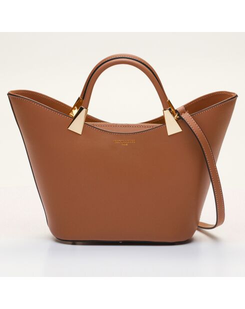 Tragetasche Lety aus Leder dunkelkamel - 28,5x17x12 cm