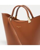 Tragetasche Lety aus Leder dunkelkamel - 28,5x17x12 cm