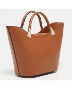 Tragetasche Lety aus Leder dunkelkamel - 28,5x17x12 cm