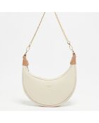 Sac bandoulière en Cuir Mini Tivo blanc cassé/camel - 22x11x6 cm