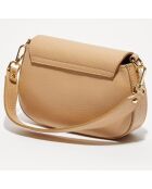 Sac bandoulière en Cuir Nour crème - 20x14x5 cm
