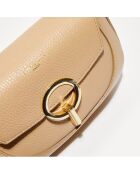 Sac bandoulière en Cuir Nour crème - 20x14x5 cm