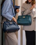 Borsa Ondine in pelle blu marino - 35x22x14 cm