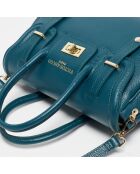 Borsa Ondine in pelle blu marino - 35x22x14 cm