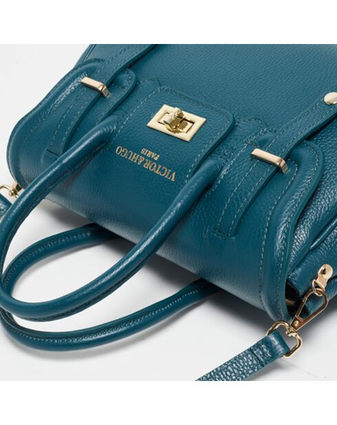 Borsa Ondine in pelle blu marino - 35x22x14 cm