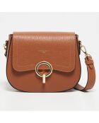 Sac bandoulière en Cuir Silvia camel - 23x18x7 cm